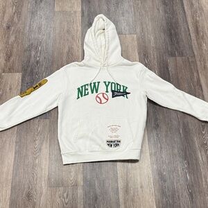 Zara New York Graphic Hoodie - Cream Size M
